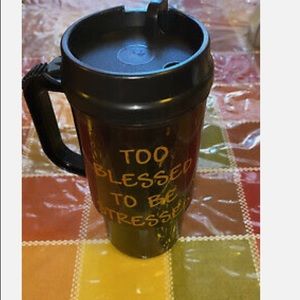 Too Blessed To Be Stressed Coffer Tumbler Cup Auto Mate Good Cond Never Used